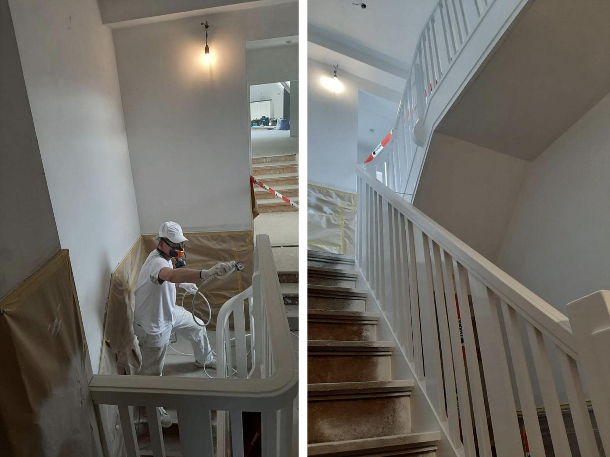 Vakman bezig met binnenschilderwerk